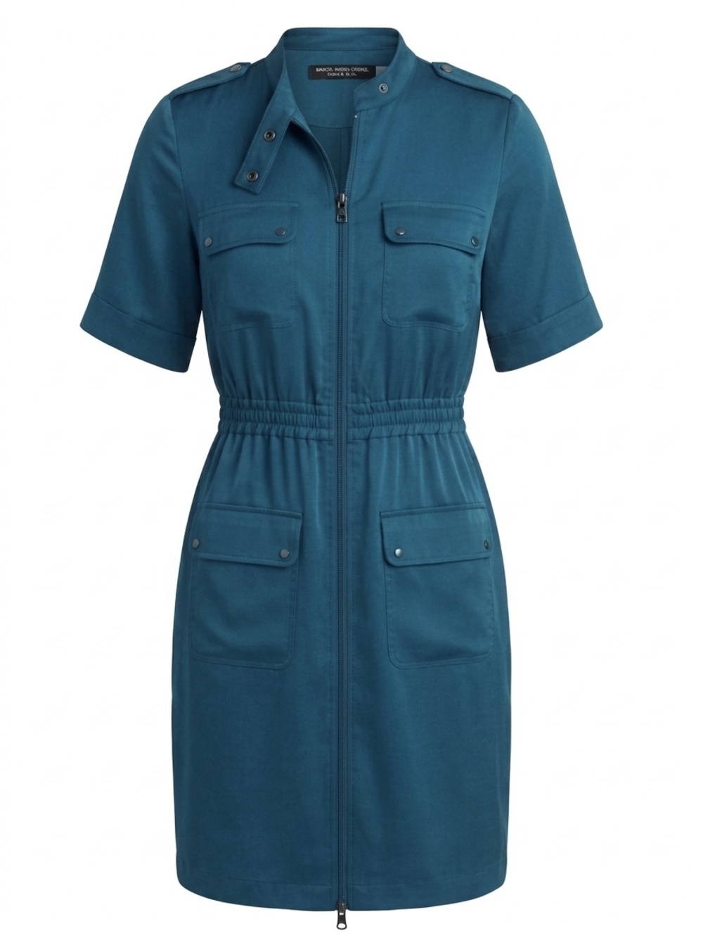 NWT Marc New York Cotton Silk Blend Utility Dress Teal Blue 6